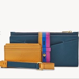 Fossil Women's Blue Willa Slim Tab Wallet Twilight
